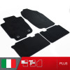 es. set tappetini  MTM Plus neri - bordo nero cotone antiscivolo - battitacco moquette nera