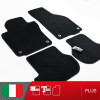 es. set tappetini  MTM Plus neri - bordo nero cotone antiscivolo - battitacco moquette nera