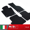 es. set tappetini  MTM Plus neri - bordo nero cotone antiscivolo - battitacco moquette nera