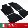 es. set tappetini  MTM Plus neri - bordo nero cotone antiscivolo - battitacco moquette nera