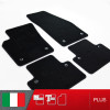 es. set tappetini  MTM Plus neri - bordo nero cotone antiscivolo - battitacco moquette nera