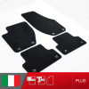 es. set tappetini  MTM Plus neri - bordo nero cotone antiscivolo - battitacco moquette nera