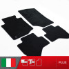es. set tappetini  MTM Plus neri - bordo nero cotone antiscivolo - battitacco moquette nera