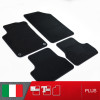 es. set tappetini  MTM Plus neri - bordo nero cotone antiscivolo - battitacco moquette nera