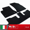 es. set tappetini  MTM Plus neri - bordo nero cotone antiscivolo - battitacco moquette nera