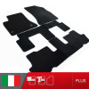 es. set tappetini  MTM Plus neri - bordo nero cotone antiscivolo - battitacco moquette nera