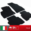 es. set tappetini  MTM Plus neri - bordo nero cotone antiscivolo - battitacco moquette nera