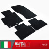 es. set tappetini  MTM Plus neri - bordo nero cotone antiscivolo - battitacco moquette nera