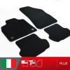 es. set tappetini  MTM Plus neri - bordo nero cotone antiscivolo - battitacco moquette nera