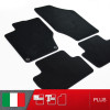 es. set tappetini  MTM Plus neri - bordo nero cotone antiscivolo - battitacco moquette nera