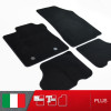 es. set tappetini  MTM Plus neri - bordo nero cotone antiscivolo - battitacco moquette nera