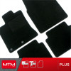 es. set tappetini  MTM Plus neri - bordo nero cotone antiscivolo - battitacco moquette nera