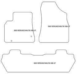 Tappetini auto per Citroen Berlingo 2008-11.2018