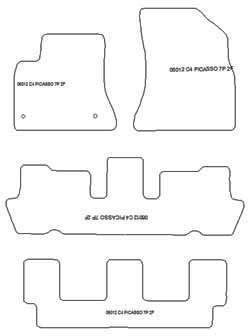 Tappetini auto per Citroen C4 Grand Picasso 7 posti 10.2006-2013