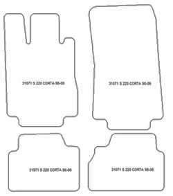 Tappetini auto per Mercedes Classe S (W220) corta 1998-06.2005