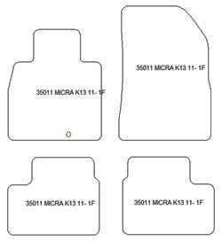 Tappetini auto per Nissan Micra (K13) 2010-02.2017