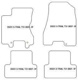 Tappetini auto per Nissan X-Trail II (T31) 06.2007-07.2014