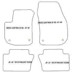 Tappetini auto per Opel Zafira B 5 posti 05.2005-12.2011