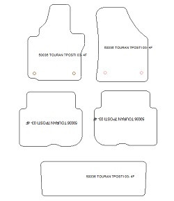 Tappetini per Volkswagen Touran (1T) 7 posti 03.2003-2015 MTM One