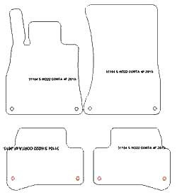 Tappetini per Mercedes Classe S (W222) short 2013-11.2020 MTM One