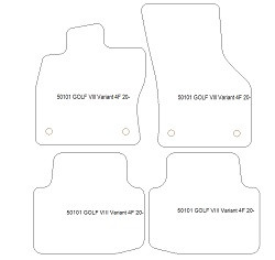 Tappetini auto per Volkswagen Golf 8 Variant (anche Plug-in Hybrid) 11.2020-