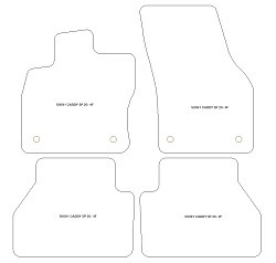 Tappetini Auto In Velluto Premium Per Volkswagen Caddy III 2015-2020 – Rossi Con Profili In Pelle, Set Antiscivolo