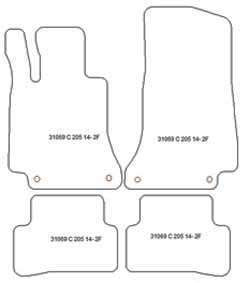 Tappetini per Mercedes Classe C (S205) Wagon (anche Mild Hybrid / Plug-in Hybrid) 03.2014-11.2020 MTM One