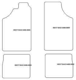 es. tappeto guidatore MTM Plus - battitacco in gomma - bordo rosso cotone antiscivolo