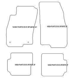 Tappetini per Fiat Punto Evo 3 porte 10.2005-2014