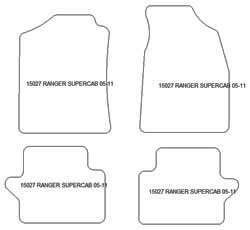 Tappetini per Ford Ranger Super cab 03.2005-2011 MTM Plus