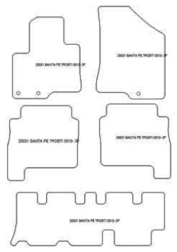 Tappetini per Hyundai Santa Fe II (CRD) 7 posti 06.2010-10.2012 MTM Plus