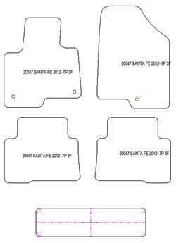 Tappetini per Hyundai Santa Fe III (DM) 7 posti 2012-2019