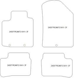 Tappetini per Kia Picanto II (TA) 04.2011-03.2017