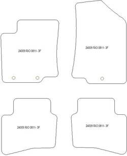 Tappetini per Kia Rio III (UB) 08.2011-01.2017