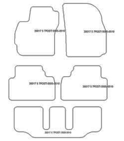 Tappetini per Mazda 5 II 7 posti 2005-09.2010 MTM Plus