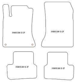Tappetini per Mercedes Classe B (W246) 10.2011-02.2019