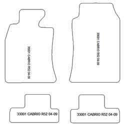 Tappetini per Mini Cabrio (R52) 2004-02.2009