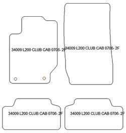 Tappetini per Mitsubishi L200 Club Cab 2006-2015 MTM Plus