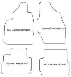 Tappetini per Mitsubishi Pajero Pinin Short 1999-2007 MTM Plus
