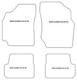 Tappetini per Nissan Almera (N16) 3 porte 2000-2007 MTM Plus