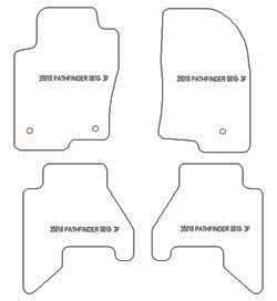 Tappetini per Nissan Pathfinder (R51) 08.2010-2014