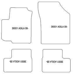 Tappetini per Opel Agila B 2008-2014