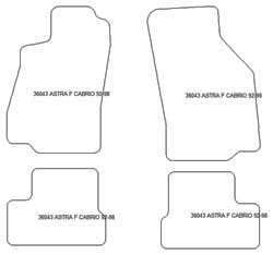 Tappetini per Opel Astra F Cabrio 1992-1998