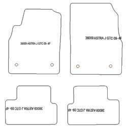 Tappetini per Opel Astra J GTC 10.2011-10.2015