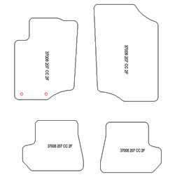 es. tappeto guidatore MTM Plus - battitacco in gomma - bordo rosso cotone antiscivolo