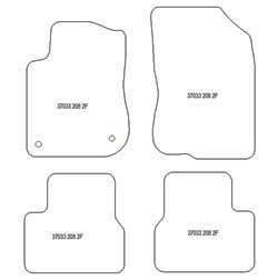 es. tappeto guidatore MTM Plus - battitacco in gomma - bordo rosso cotone antiscivolo