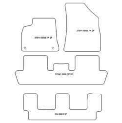 Tappetini per Peugeot 5008 I 7 posti 05.2009-06.2017 MTM Plus
