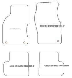 Tappetini per Saab 9-3 Cabrio 1998-2002