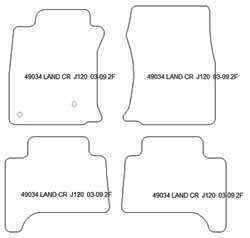 Tappetini per Toyota Land Cruiser J120 (Prado) 03.2003-2009 MTM Plus