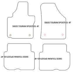 Tappetini per Volkswagen Touran (1T) 5 posti 03.2003-2015
